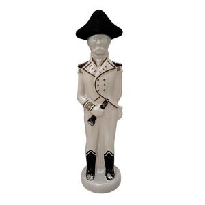 Decanter Soldier Revolutionary War Theme Ceramic Large Vintage Barware Decor